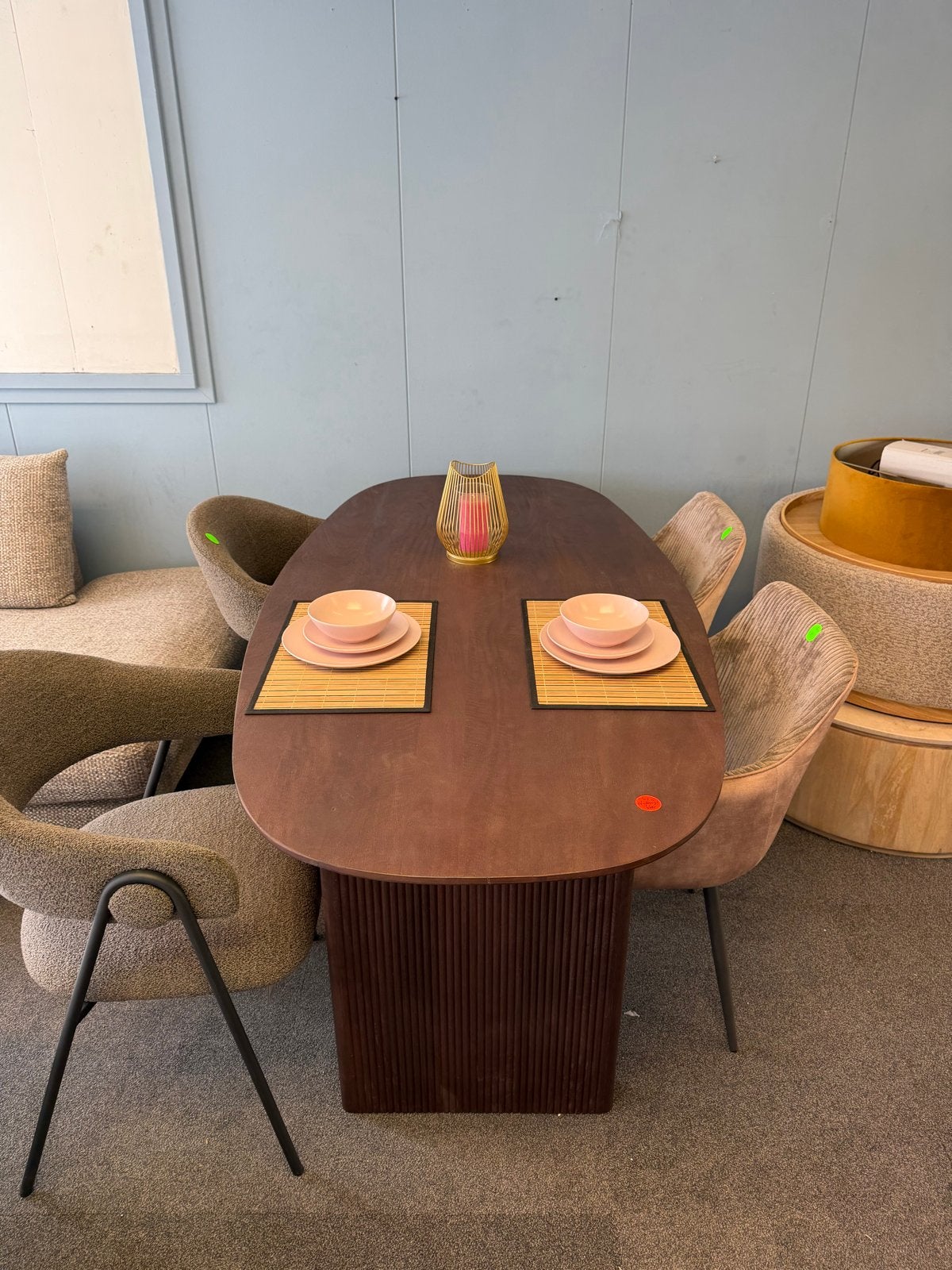 Nieuwe Japandi Eettafel Mangohout Walnoot Ovaal 180x90cm