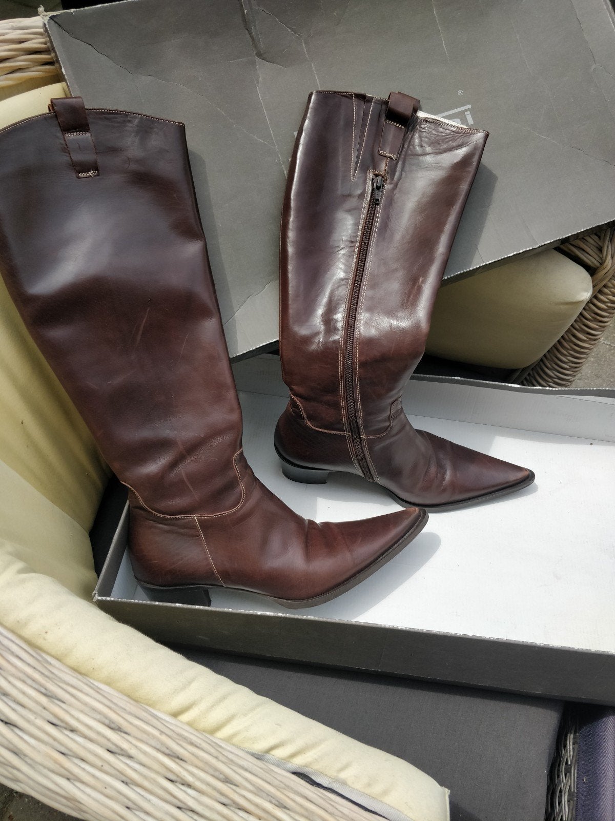 laarzen hoog van leer 39 Via Vai iets bredere schacht, Kleding | Dames, Schoenen, Ophalen of Verzenden, Bruin, Hoge laarzen