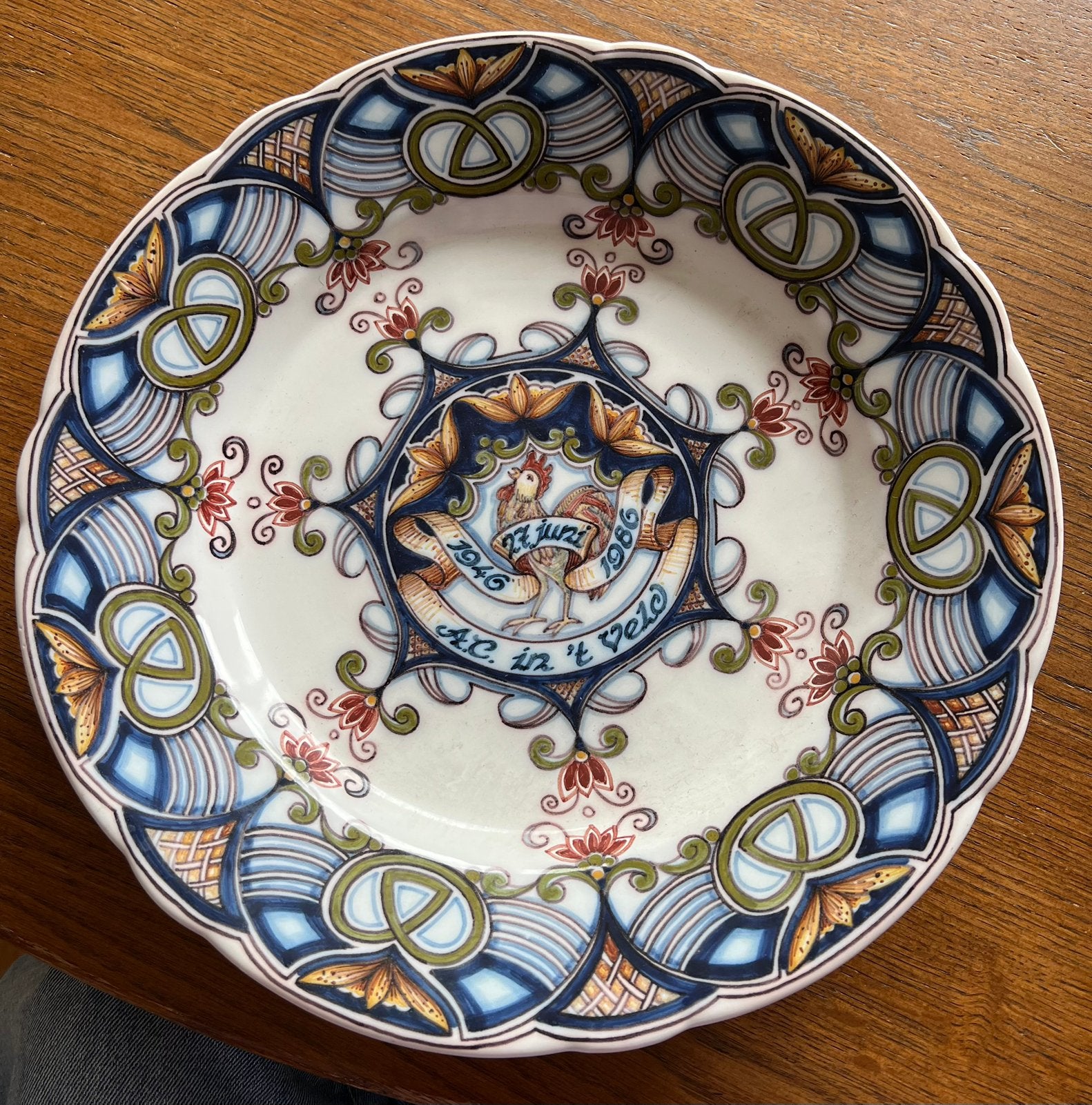 Koninklijke Tichelaar Makkum jubileumbord 1946-1986, Ophalen of Verzenden