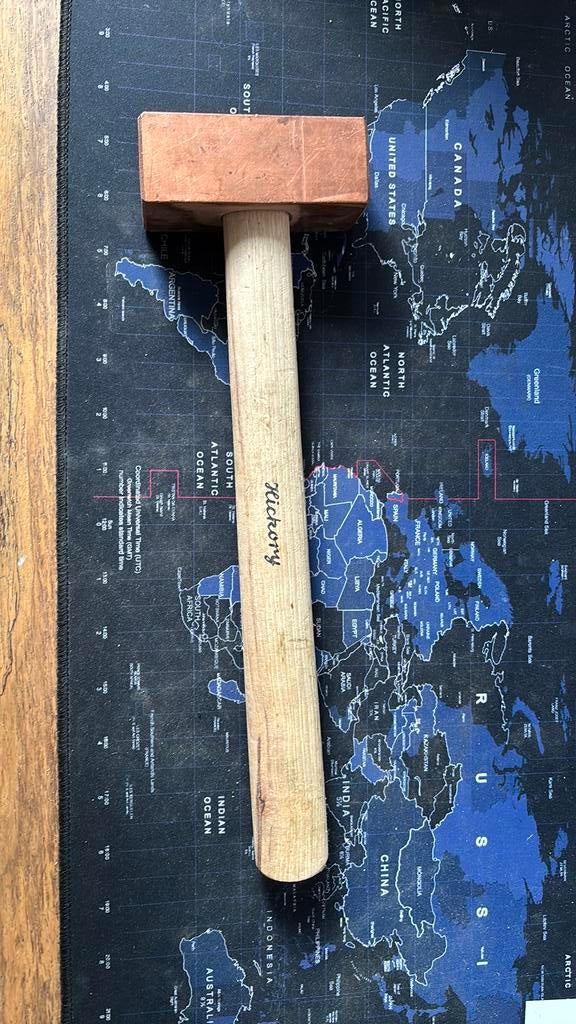nieuw Koperen hamer 1500 gr hickory steel, Ophalen of Verzenden, Nieuw