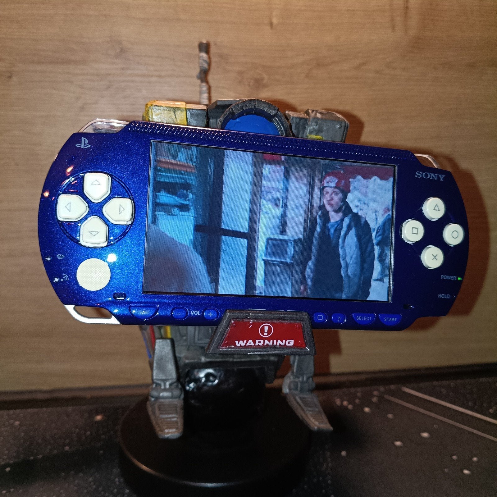 PSP 1000 custom blue and white, Ophalen of Verzenden, Refurbished, Blauw, PSP