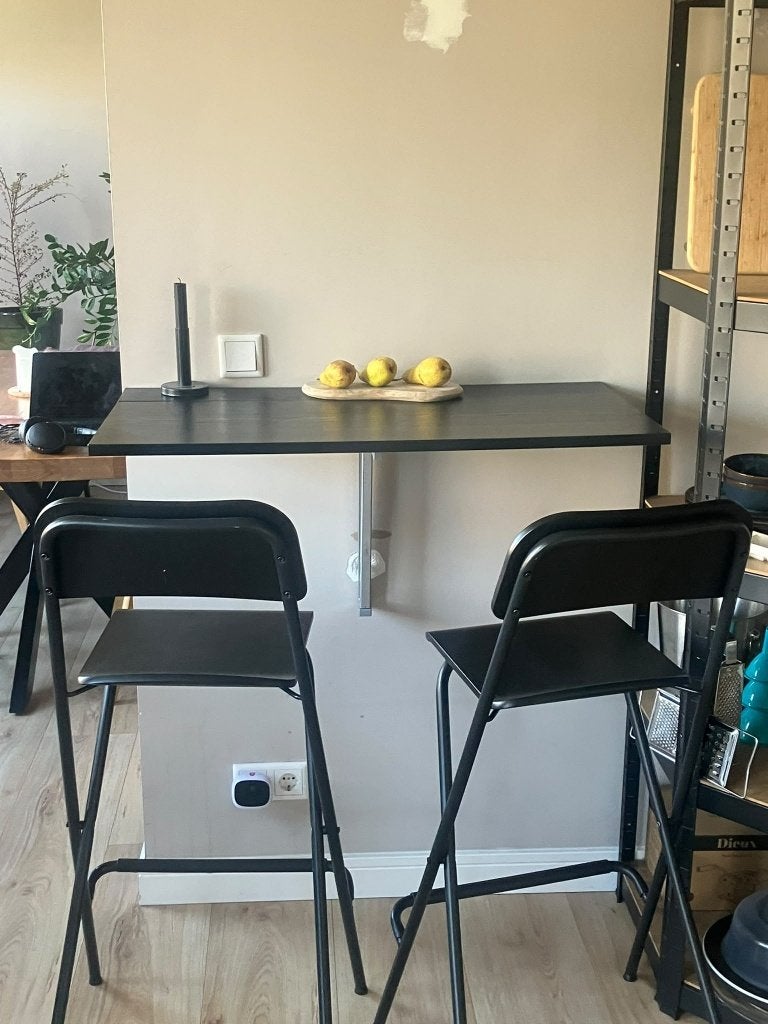 Ikea opklapbare wandtafel + 2 krukken, 2 krukken, Ophalen, Zo goed als nieuw, 60 tot 90 cm