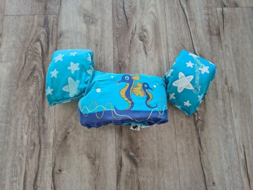 Mooie blauwe Sevylor Puddle Jumper, 15-30kg. Zeepaard vestje, One size, Ophalen of Verzenden, Zwem-accessoire, Onb