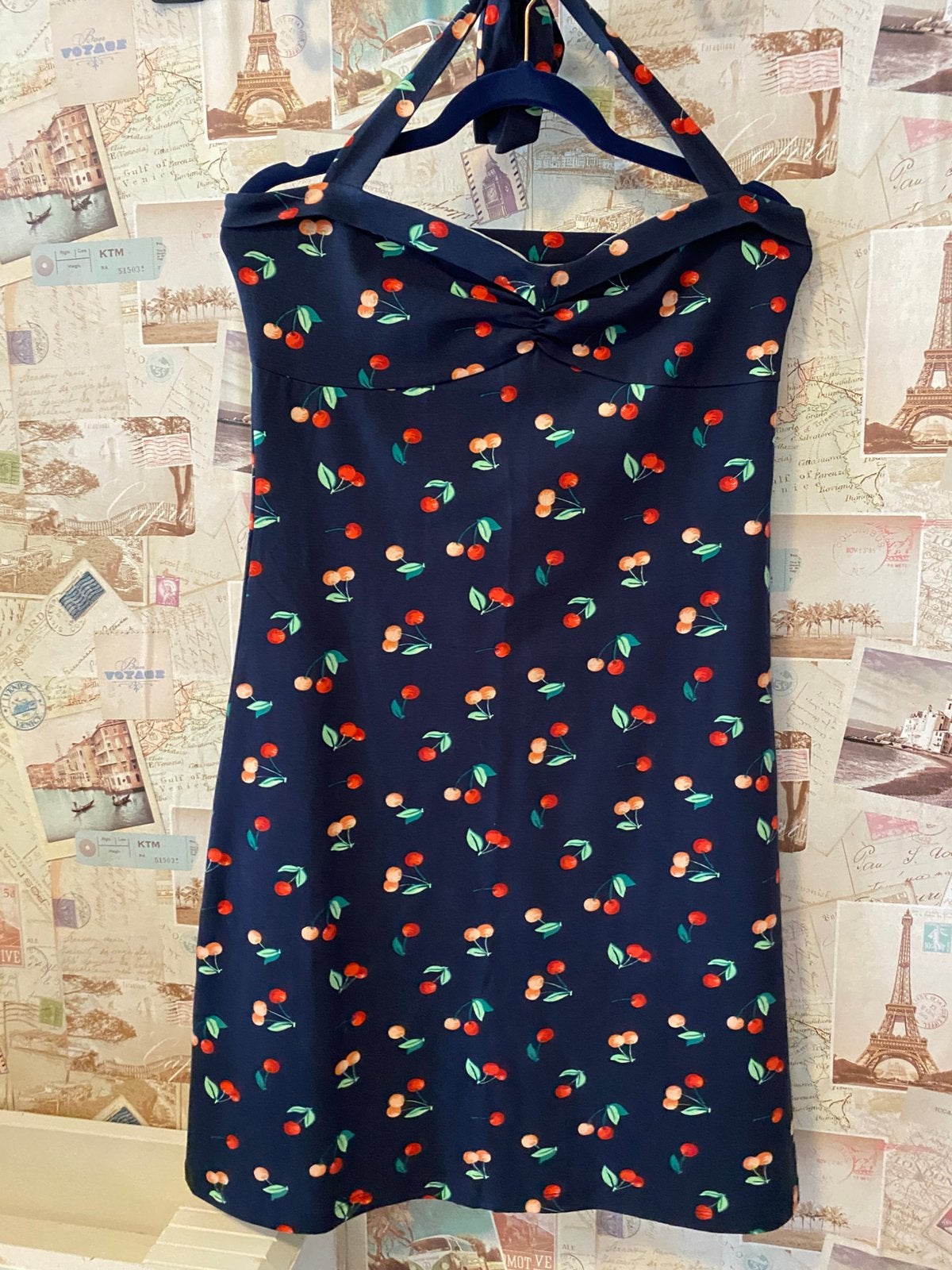 King Louie zomerjurk met halter maat L, Kleding | Dames, Blauw, Maat 42/44 (L), Ophalen of Verzenden, Zo goed als nieuw