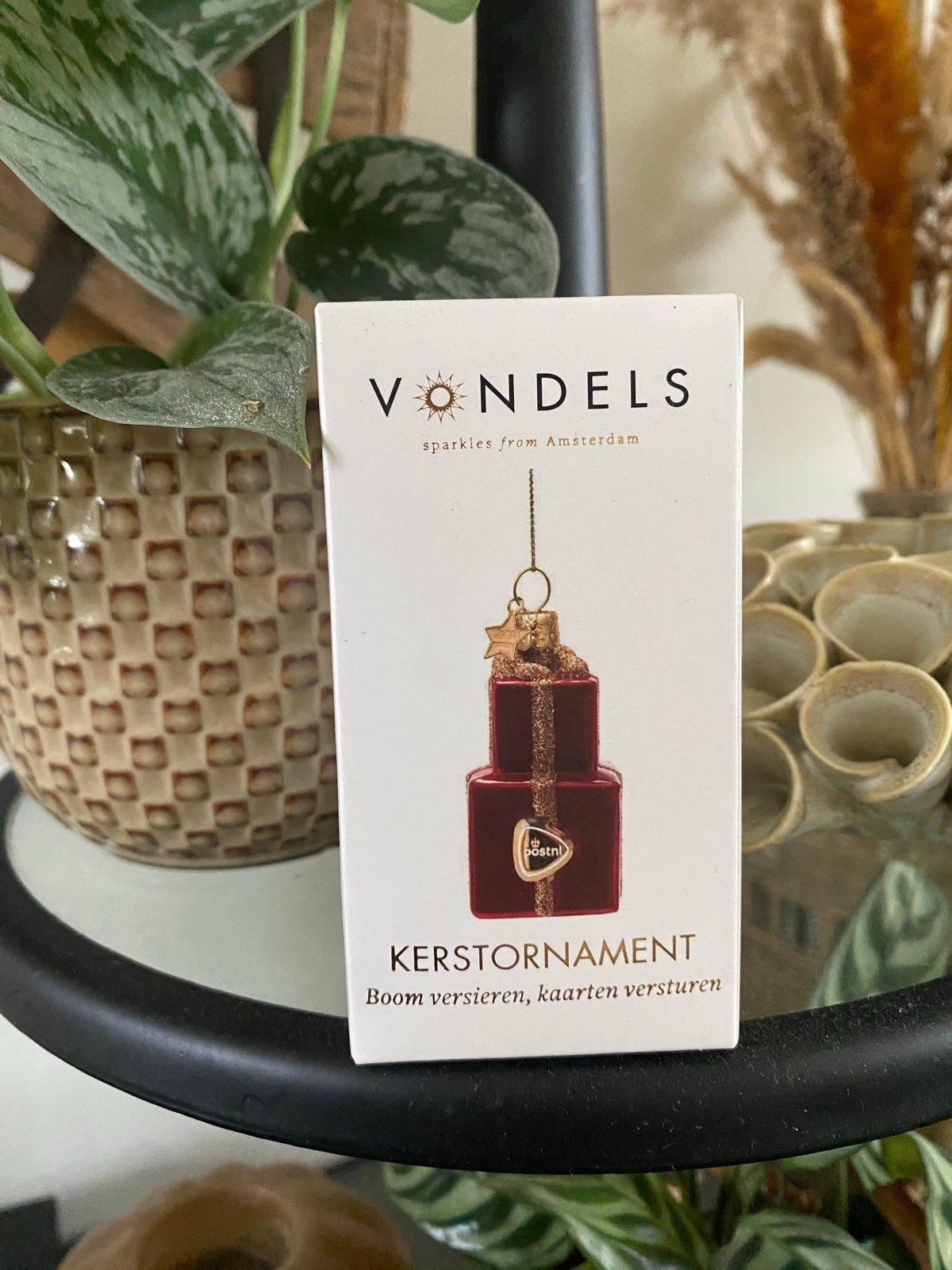 Vondels kerst ornament cadeautje rood / goud  nieuw, Ophalen of Verzenden, Nieuw
