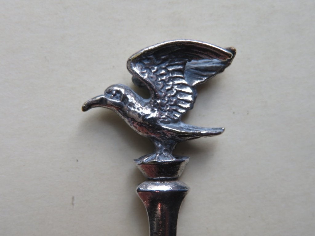 Verzilverd Keltum lepeltje Meeuw / Zeemeeuw / Vogel 3D, Verzenden