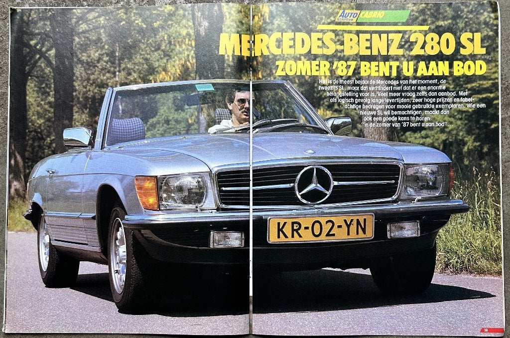 Mercedes 280 SL ( R107 - R 107 ) in Autokampioen 1985, Gelezen, Autokampioen, Mercedes, Ophalen of Verzenden