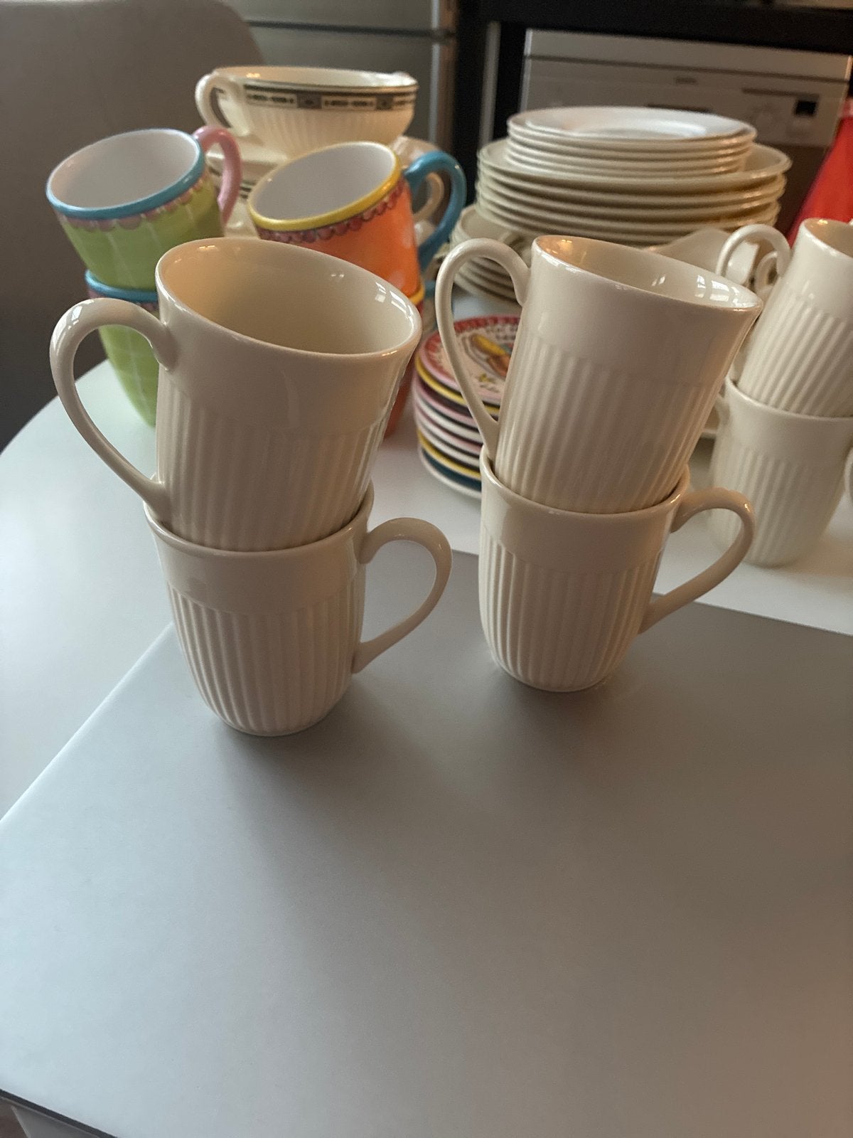 Wedgwood Edme Queen's Ware senseo beker - Set van 4, Huis en Inrichting, Keuken | Servies, Klassiek, Zo goed als nieuw, Mok, Ophalen of Verzenden