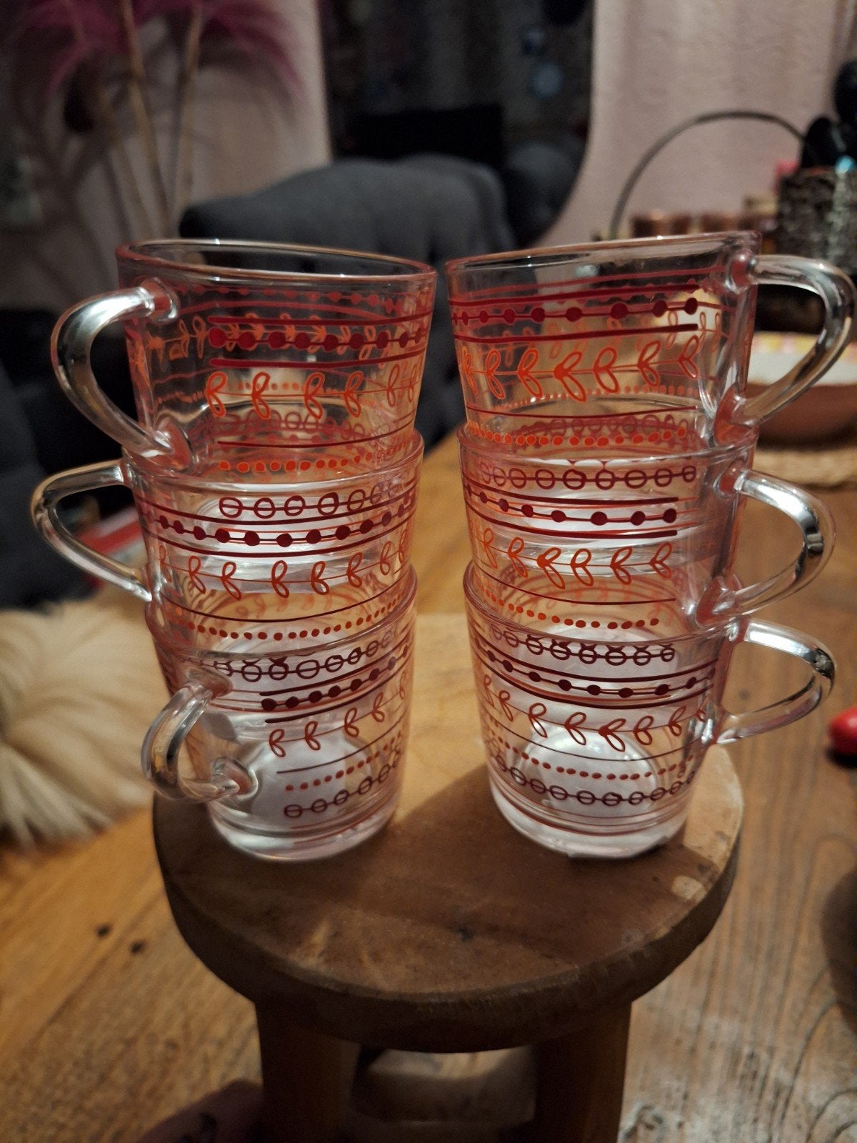 vintage espresso kopjes van Ikea jaren 90, Ophalen of Verzenden, Zo goed als nieuw, Rood, Glas