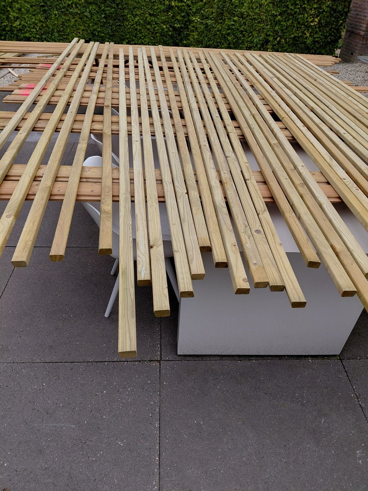 div gevel bekleding  planken  en achterhout constructie, Doe-het-zelf en Verbouw, Hout en Planken, Minder dan 25 mm, Plank, Ophalen