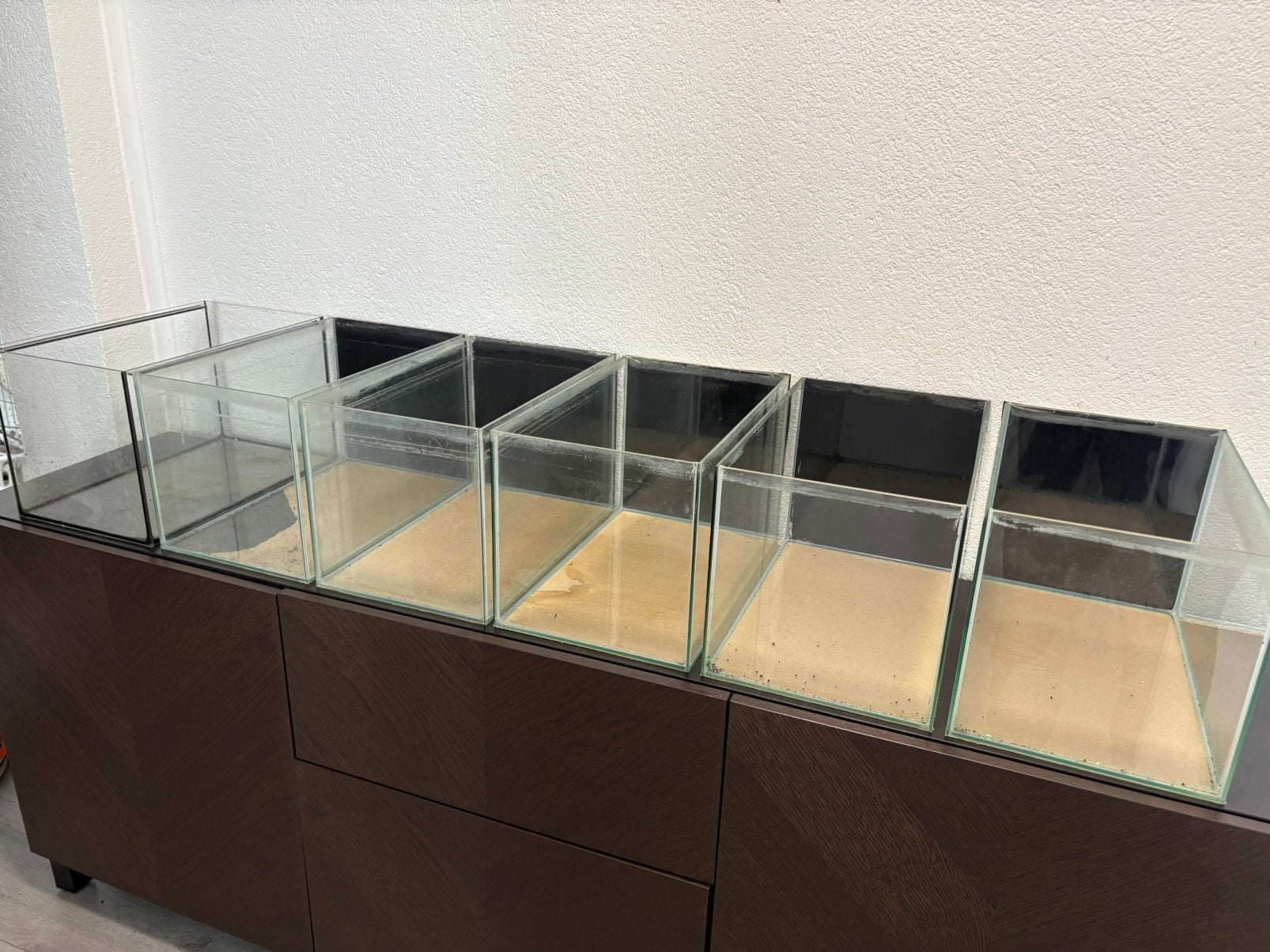 6 aquariums 40x25x25, Ophalen, Zo goed als nieuw, Leeg aquarium, Overige merken