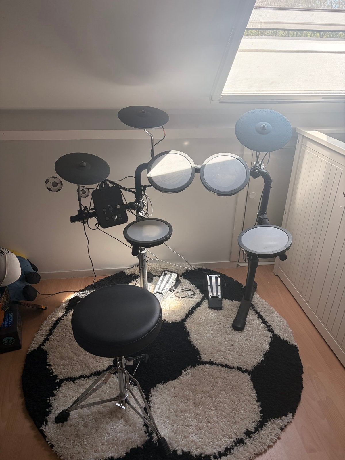 Elektronisch drumstel met krukje, Ophalen, Gebruikt, Overige merken, Elektronisch