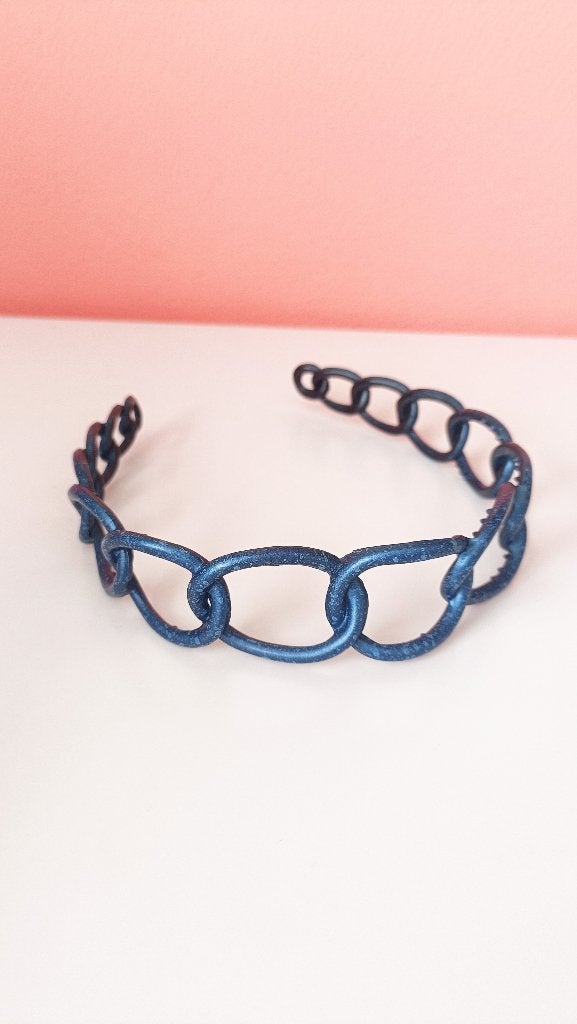 Vintage diadeem / haarband donkerblauw navy, Ophalen of Verzenden, Gebruikt, Haarspeld
