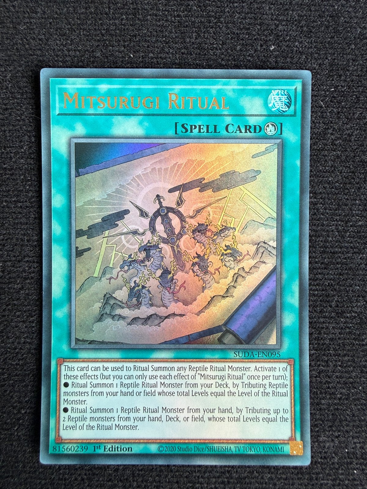 Yu-Gi-Oh! Mitsurugi Ritual - UR - SUDA-EN095 1st Edition, Verzenden, Zo goed als nieuw, Losse kaart, Foil