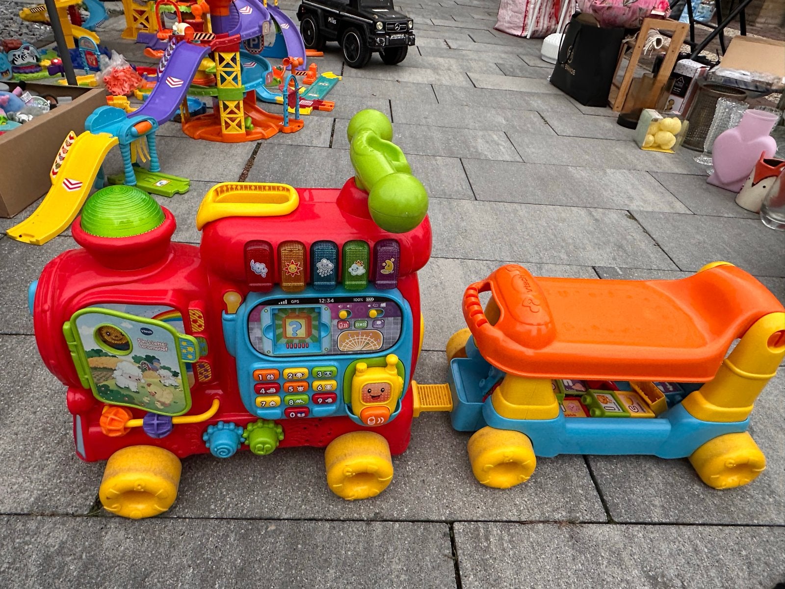 VTech Zit & Rij Speeltrein met blokken, Ophalen of Verzenden, Gebruikt, 6 maanden tot 2 jaar