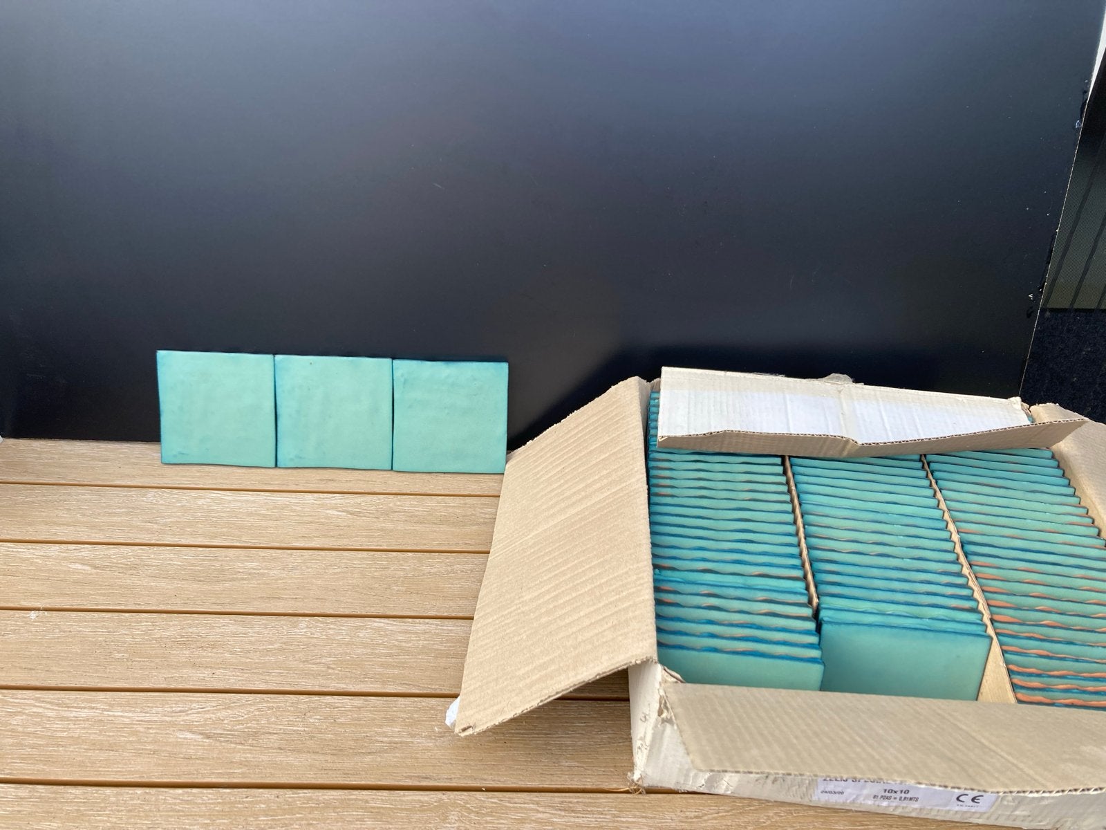 145 stuks Zellige tegels 10x10 cm - Lava Verde, Ophalen, Nieuw, Minder dan 20 cm, Minder dan 5 m²