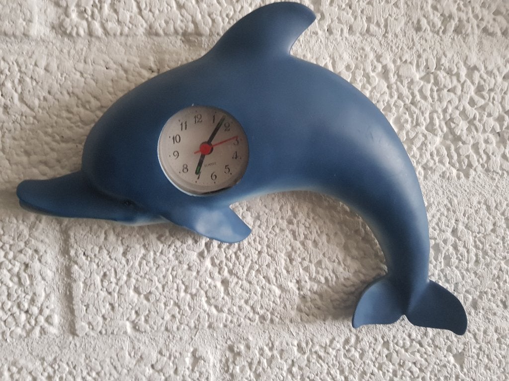 mooie dolfijnen wandklok, Ophalen of Verzenden, Zo goed als nieuw, Wandklok