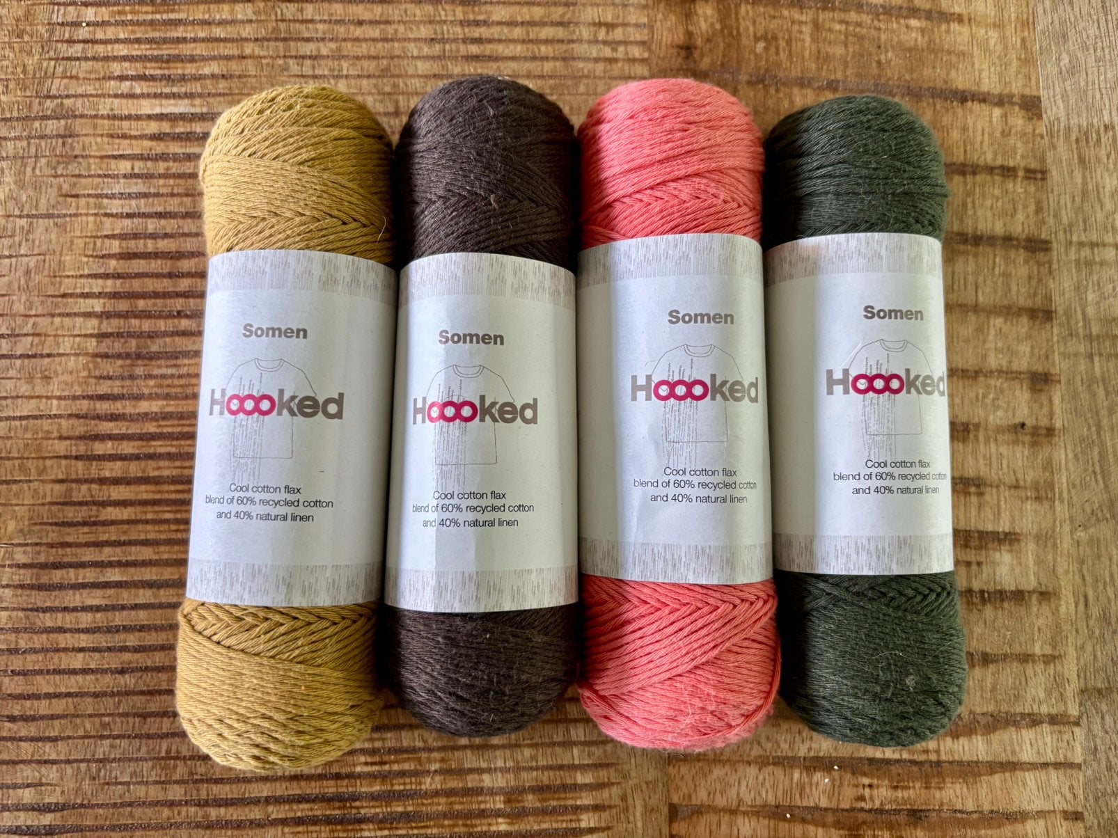 4 x Hoooked Somen Cool Cotton Flax, Ophalen of Verzenden, Zo goed als nieuw, Breien of Haken, Wol of Garen