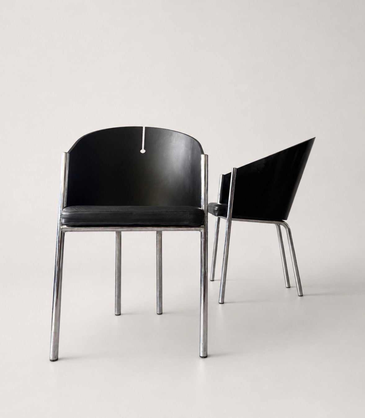 4 Vintage Segis Chairs, Attributed to Philippe Starck, Italy, Ophalen, -, Zwart, -