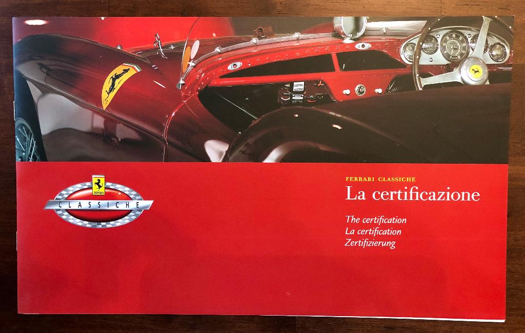 La certificazione Ferrari Classiche folder, Ophalen of Verzenden, Nieuw, Ferrari, Ferrari
