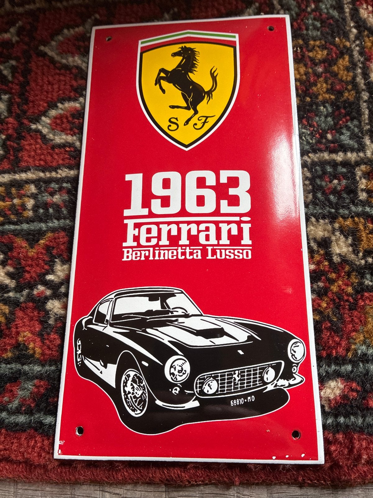 Ferrari Berlinetta Lusso 1963 Emaille Reclamebord, Ophalen of Verzenden, Gebruikt, Auto's
