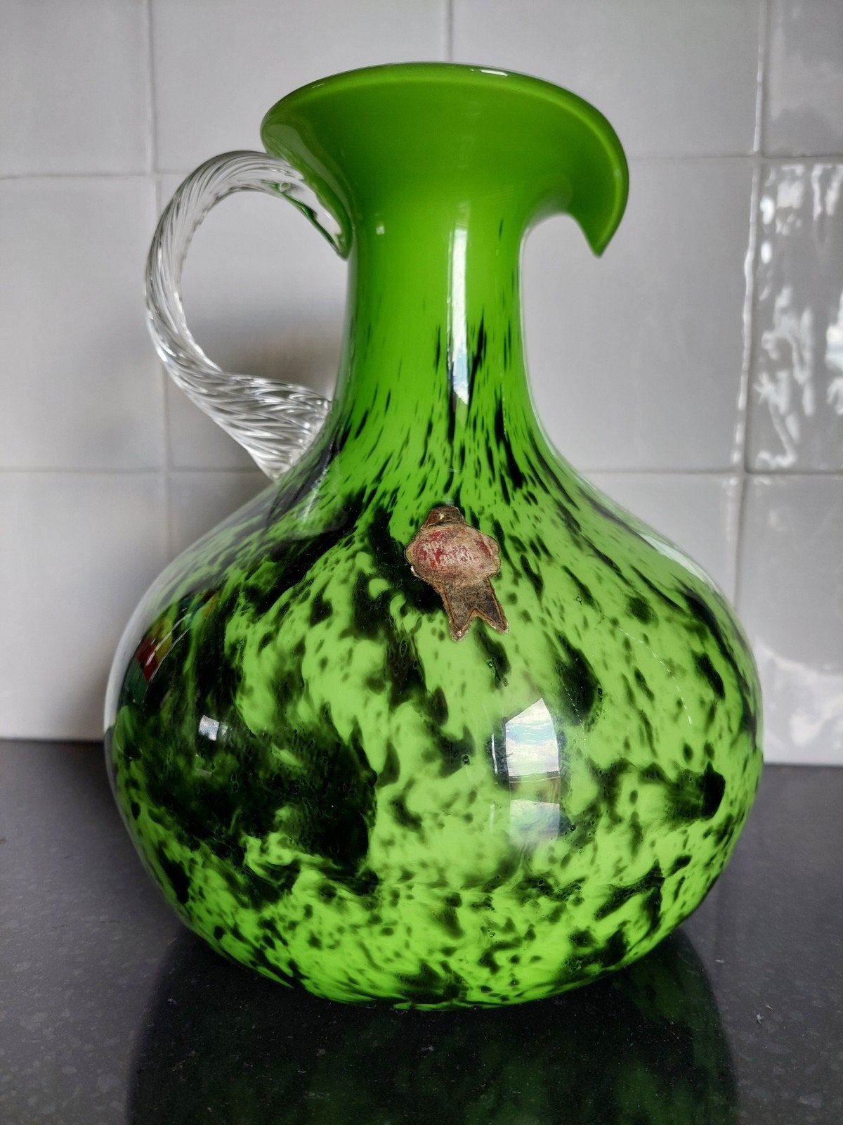 Prachtige Murano opaline Florence vaas. Italiaans Design, Ophalen of Verzenden