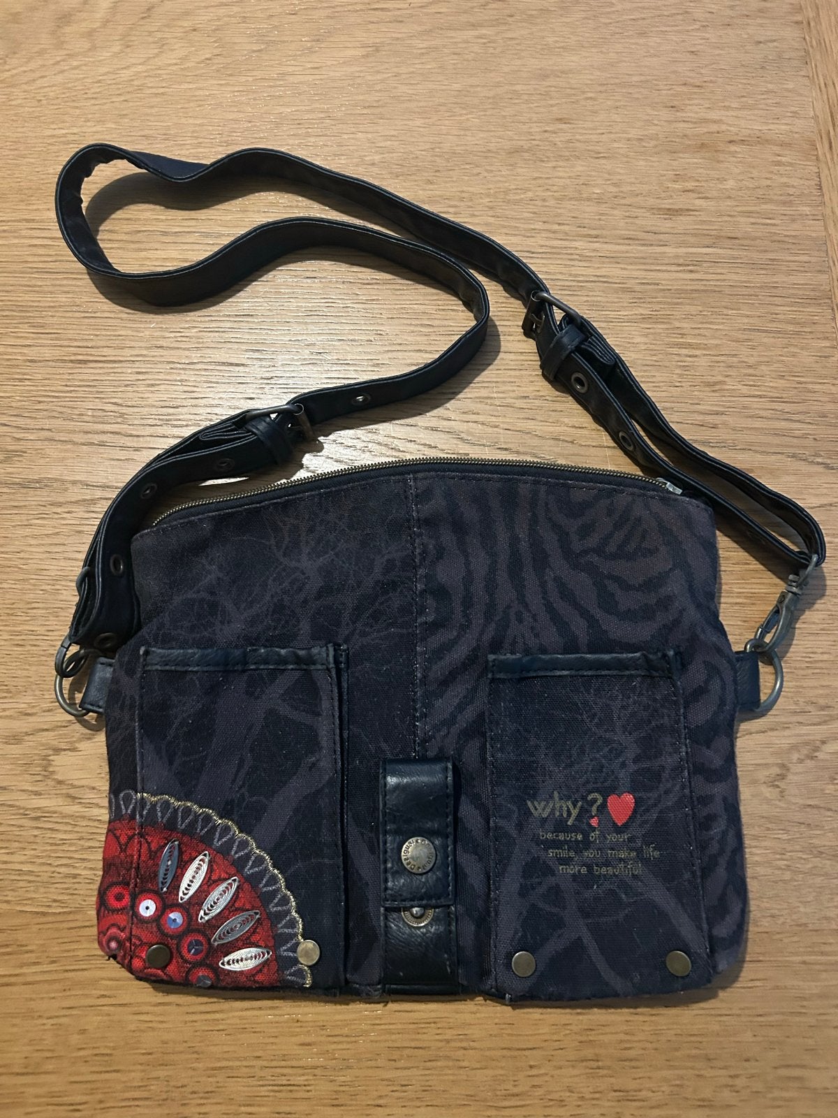 Desigual tasje met schouderriem, Ophalen of Verzenden, Gebruikt, Zwart, Overige merken
