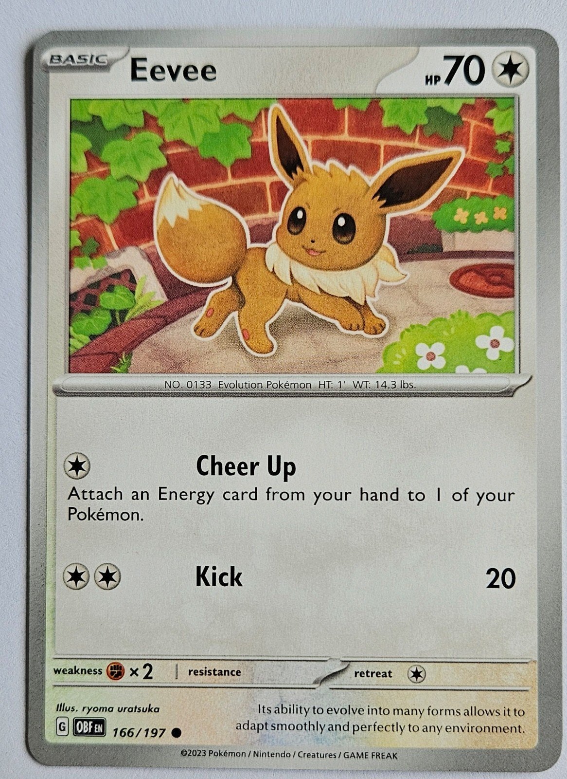 Pokémon Obsidian Flames Eevee #166, Ophalen of Verzenden, Zo goed als nieuw