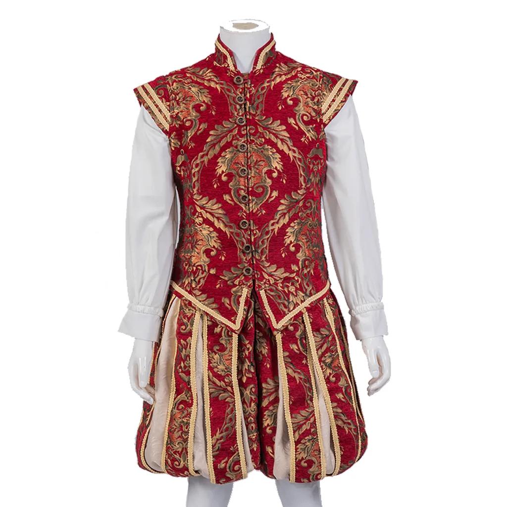 Rood heren renaissance kostuum middeleeuws victoriaans barok, Kleding | Heren, Verzenden, Nieuw, Overige maten, Kleding