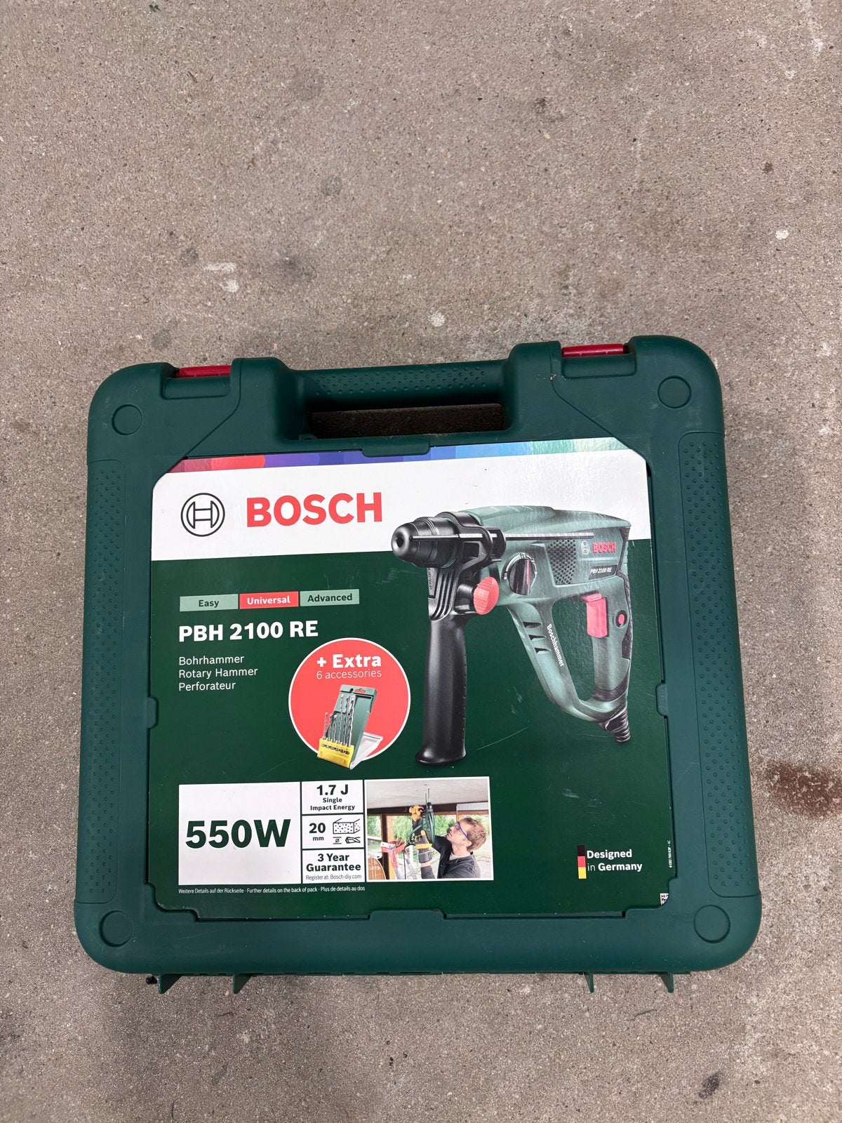 Bosch PBH 2100 RE Boorhamer - Zo goed als nieuw, Boor- en/of Breekhamer, Ophalen of Verzenden, Zo goed als nieuw, Klopboormechanisme
