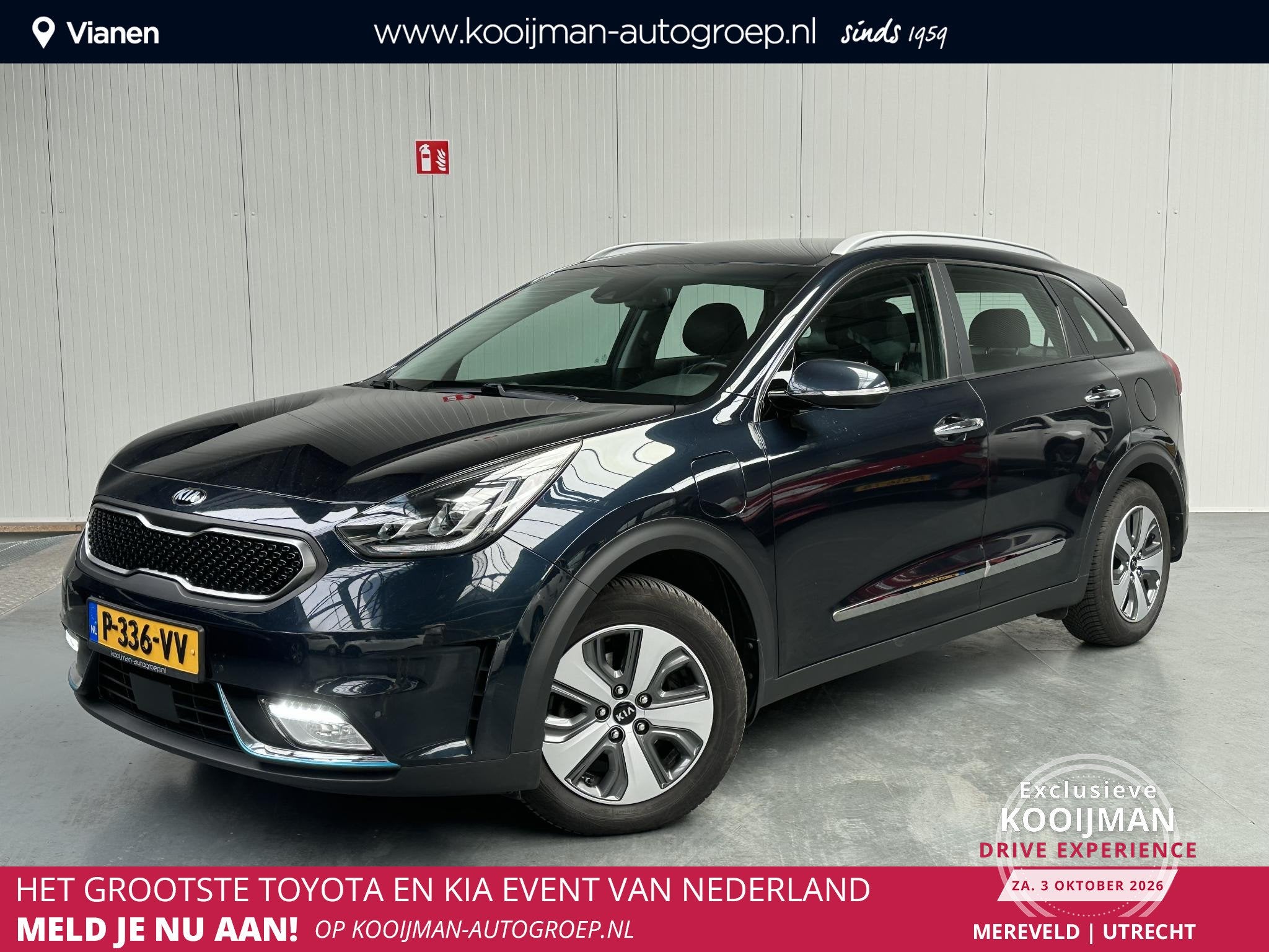 Kia Niro 1.6 GDi PHEV DynamicLine, Auto's, Gebruikt, Blauw, Leder en Stof, SUV of Terreinwagen