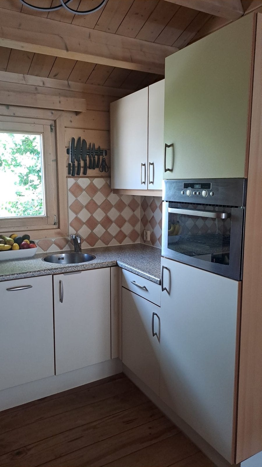Compacte keuken met inbouwapparatuur en werkblad, Ophalen, Gebruikt, Hoekkeuken, Crème