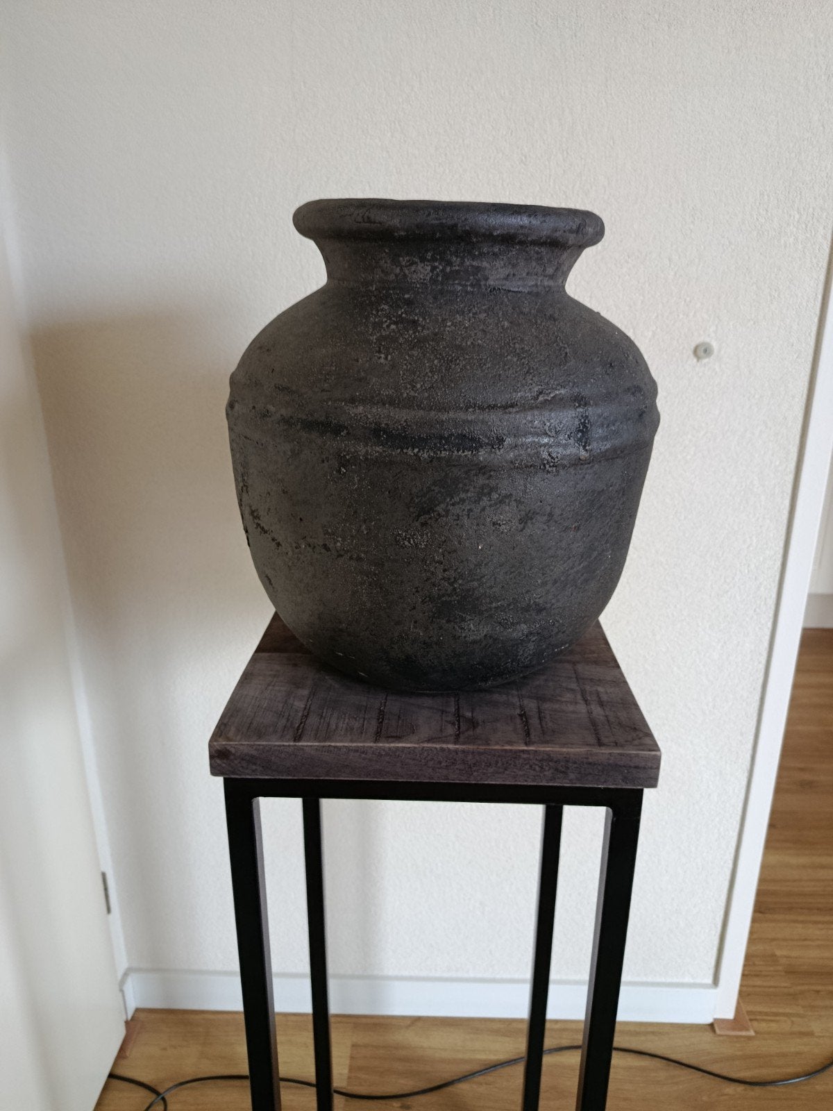 Kruik - zwart/grijs gemêleerd - 34 x 34 cm, Antiek en Kunst, Antiek | Vazen, Ophalen