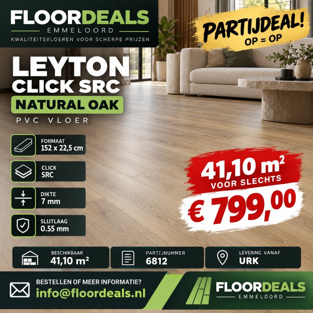 Pvc klik vloer, Ophalen, Warm en huiselijk, Nieuw, 50 tot 75 m²