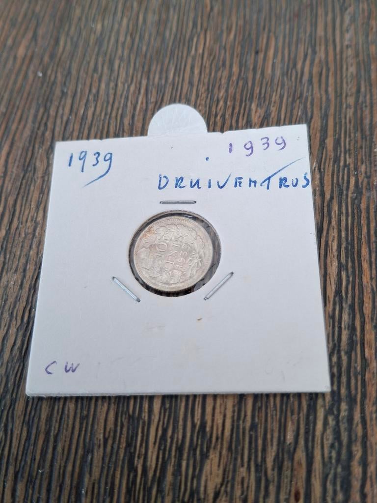 10 Cent Munt 1939 Koningin Wilhelmina 'Druiventros', Postzegels en Munten, Munten | Nederland, Zilver, Ophalen of Verzenden, 10 cent