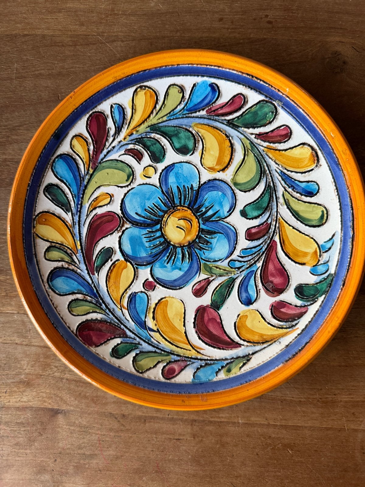 Vintage Italiaans Keramiek Wandbord - Handgeschilderd, Antiek en Kunst, Ophalen of Verzenden