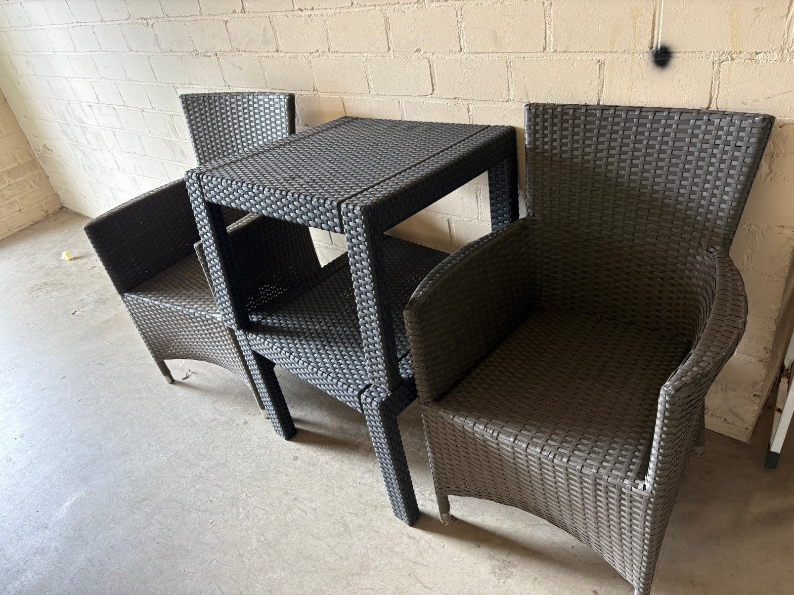 Tuinstoelen 6 stuks en 2 bijzet tafels bois Le Duc, Tuin en Terras, Ophalen, Gebruikt, Kunststof