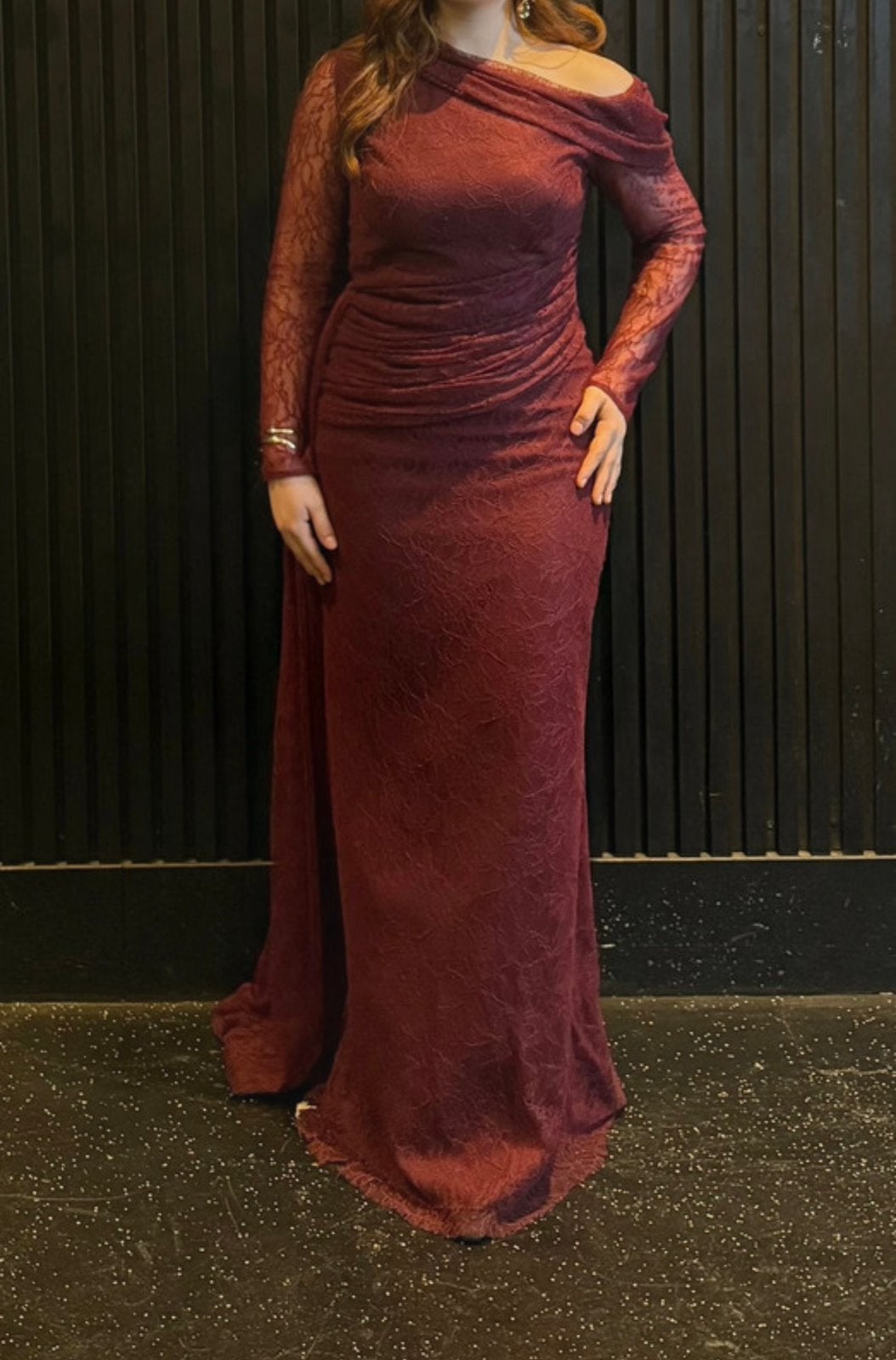 Bordeaux avondjurk, Kleding | Dames, Maat 38/40 (M), Galajurk, Ophalen of Verzenden, Zo goed als nieuw