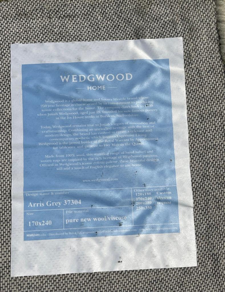 Brink en Campman tapijt Wedgwood Arris Grey, Ophalen, 200 cm of meer, Zo goed als nieuw, Grijs