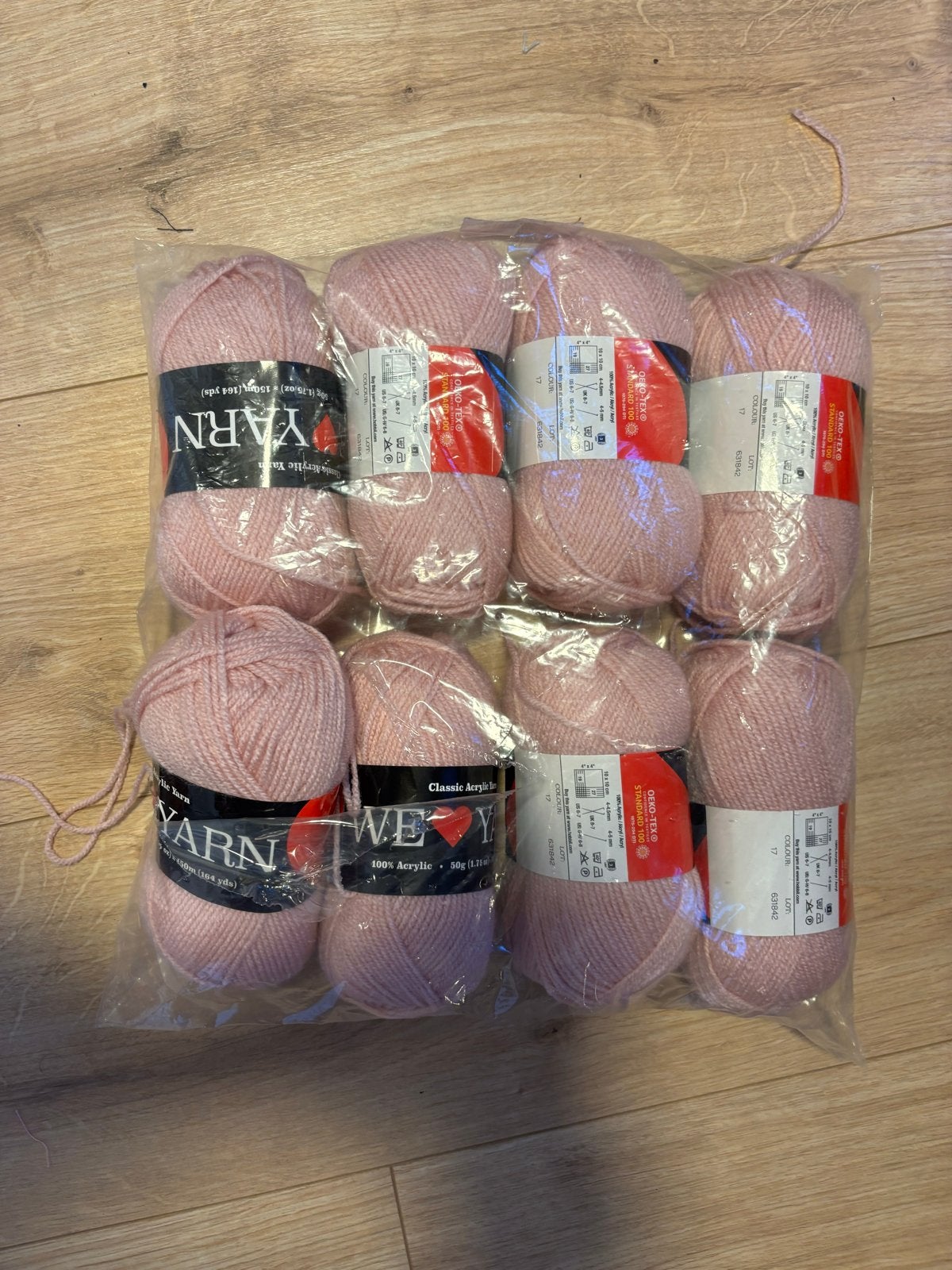 Roze acryl garen - 8 bollen - Yarn, Ophalen of Verzenden, Nieuw, Breien of Haken, Wol of Garen