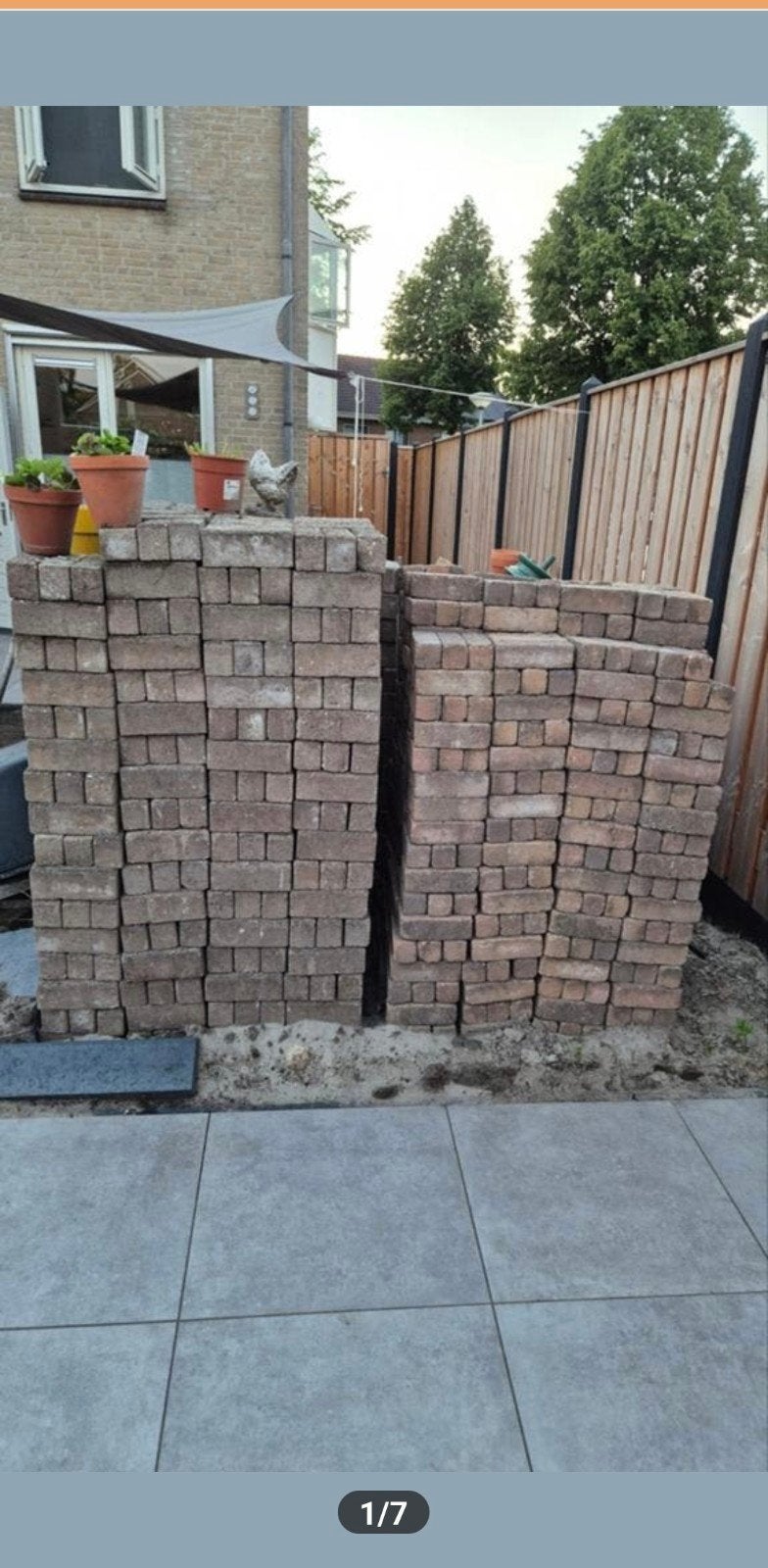 Gratis klinkers, Tuin en Terras, Ophalen, Gebruikt, Beton, Klinkers