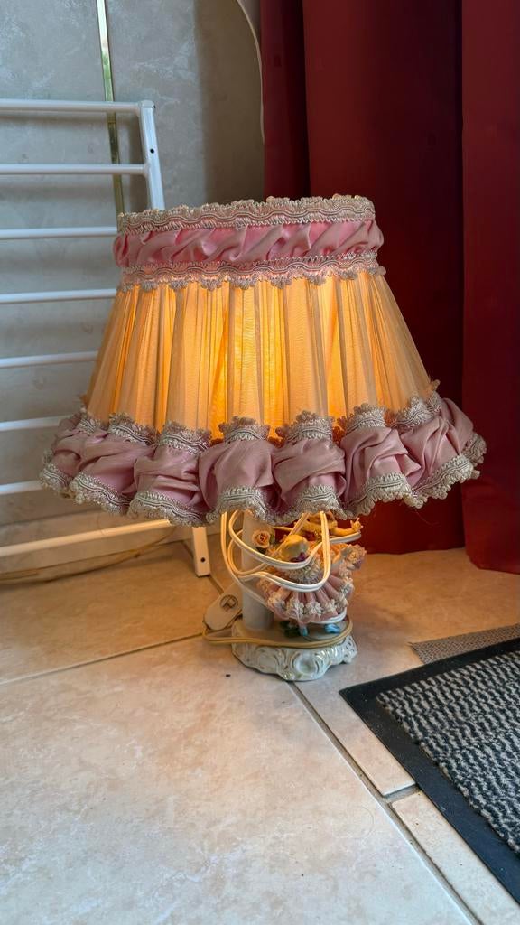 Vintage porseleinen tafellamp met ballerina's, Ophalen of Verzenden