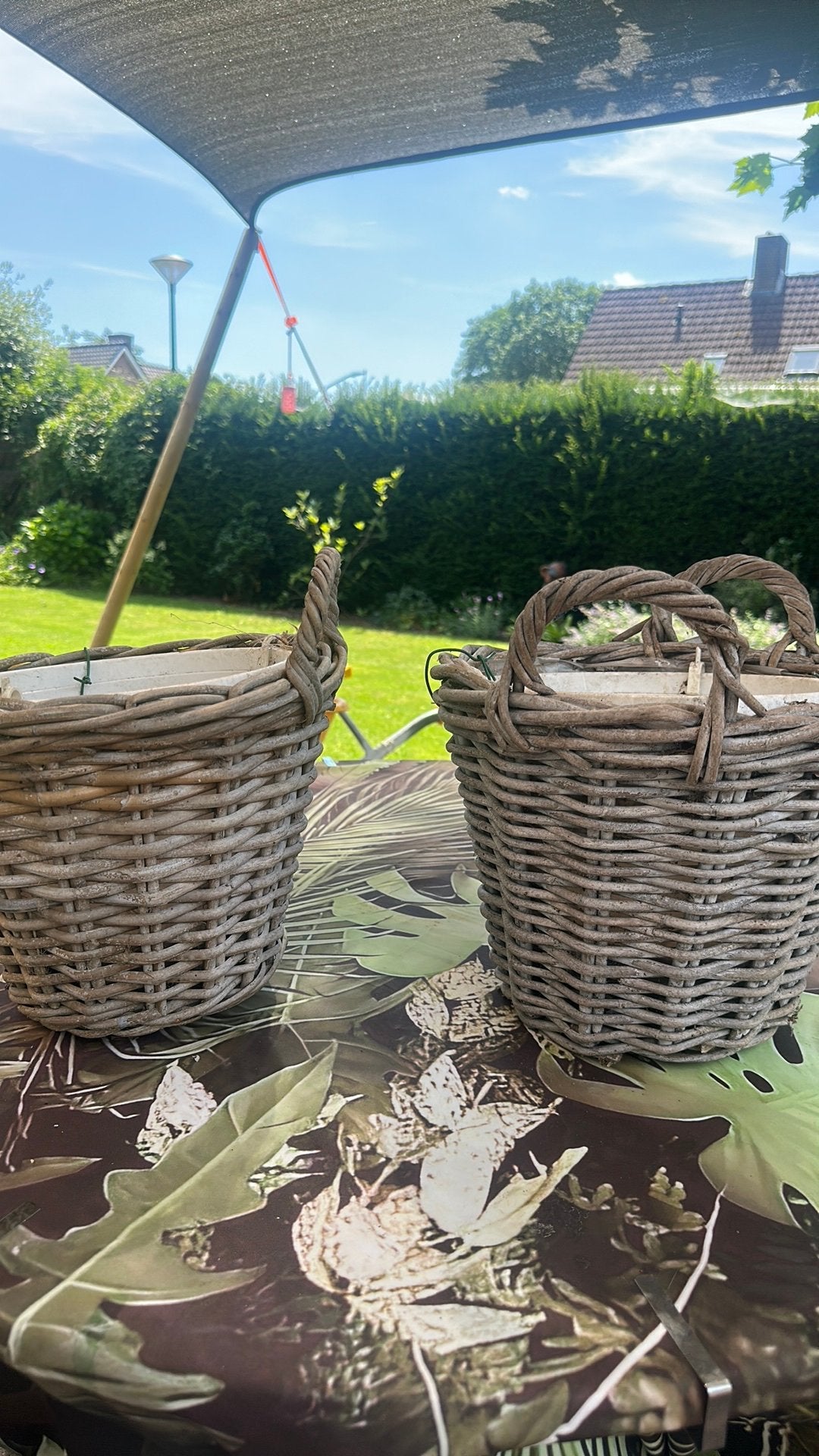 Rotan mant 2 stuks, Ophalen, Overige materialen, Rond, Zo goed als nieuw
