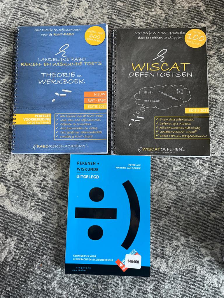 Pabo rekenboeken: RWT-Pabo, WISCAT & Rekenen+Wiskunde, Ophalen of Verzenden, Beta, Zo goed als nieuw, HBO