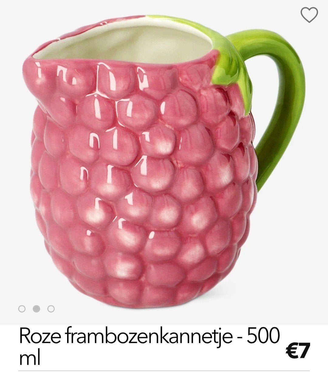 Zomerse kan framboos.  Raspberry jug. 500ml, Ophalen of Verzenden, Roze