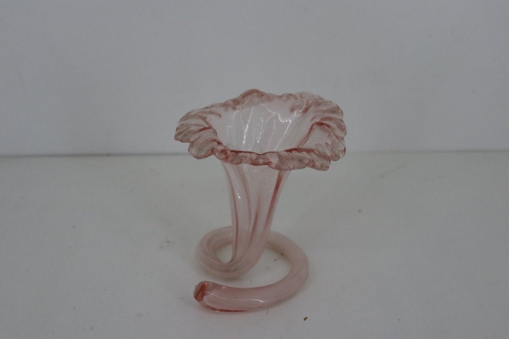 Vintage Italiaanse Murano stijl Lelievaas  Roze Glas, Ophalen of Verzenden