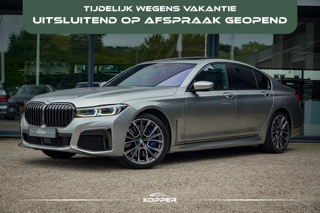 BMW 7-serie 745e High Executive / M-Sport / Schuifdak / Mass, Achterwielaandrijving, Gebruikt, 394 pk, Bedrijf