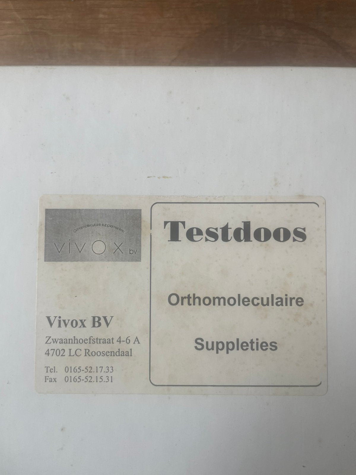 Testdoos Orthomoleculaire Suppleties, Ophalen of Verzenden, Overige typen