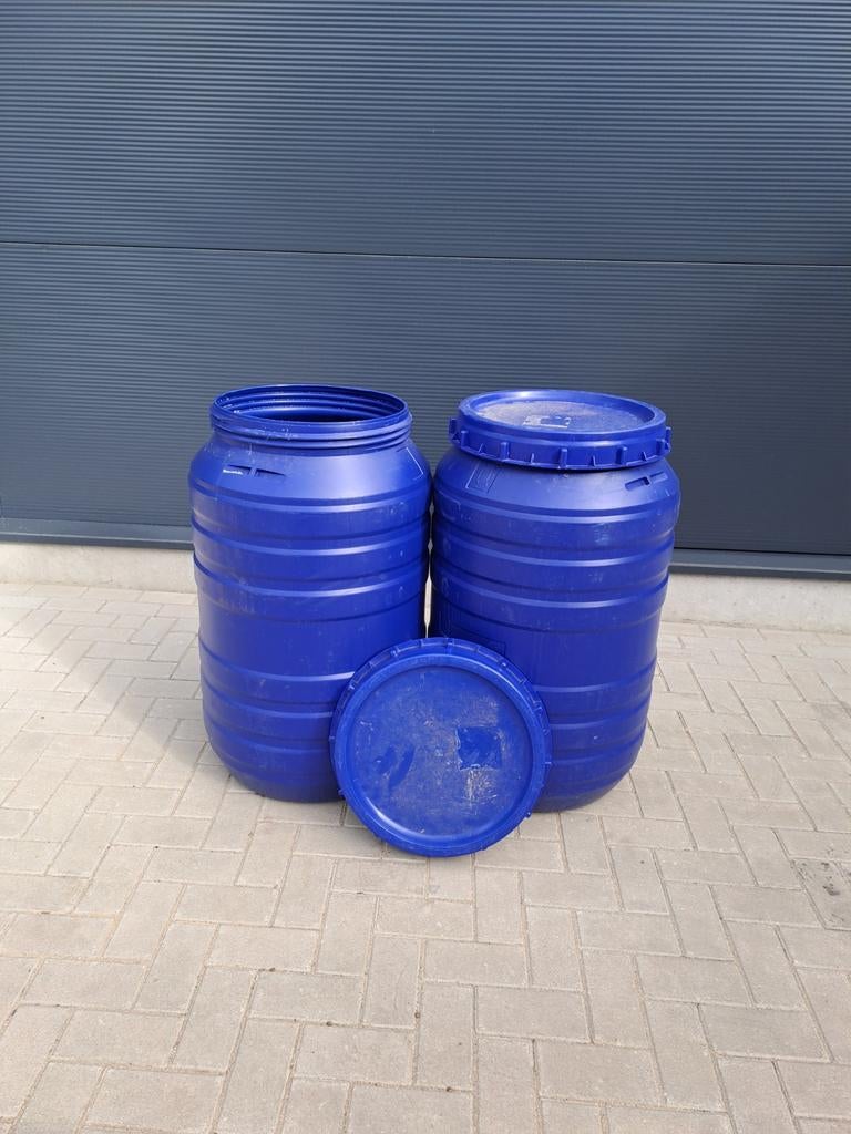 Tonnen Vaten regenton met schroefdeksel - 200 liter inhoud, 150 liter of meer, Ophalen, Gebruikt, Kunststof