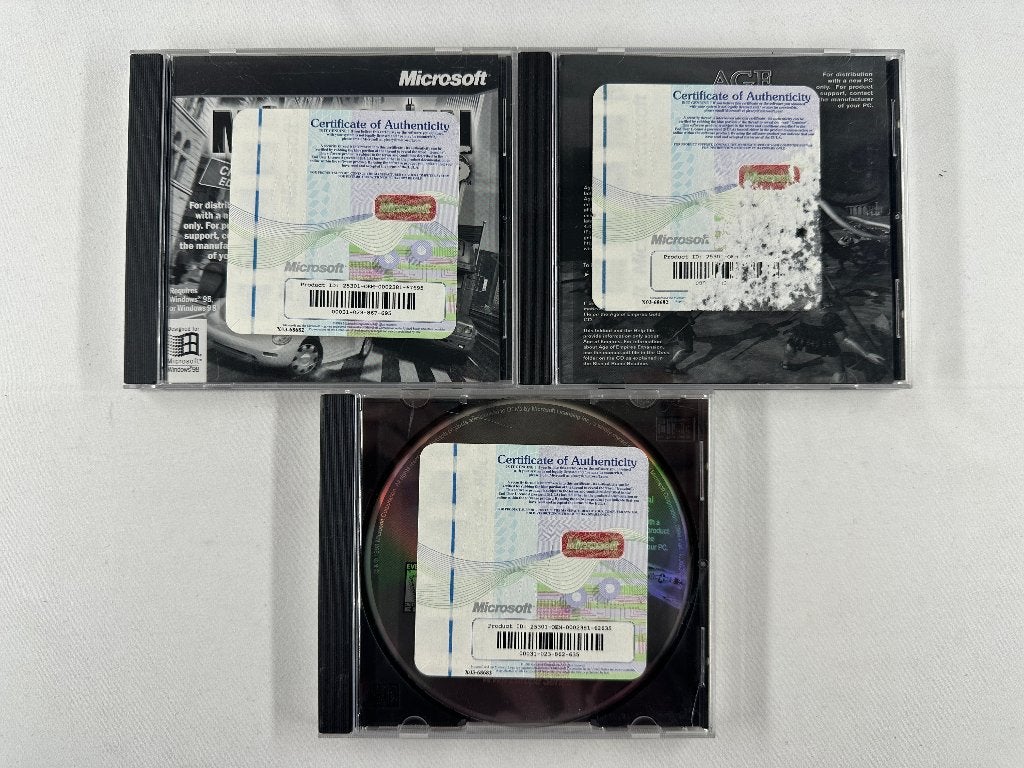 3x Microsoft PC Games met Certificate of Authenticity, Gebruikt, Microsoft, Overige genres, 1 speler
